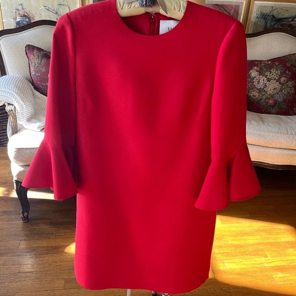 Lovely Valentino Red Wool & Silk Minidress - Size 6 - Picture 9 of 10